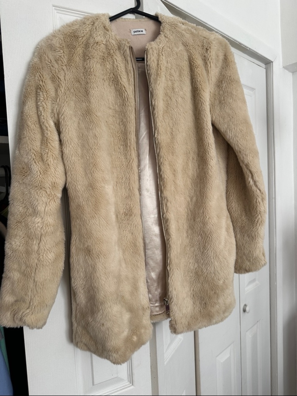 a new day Plush Teddy Jacket in Beige